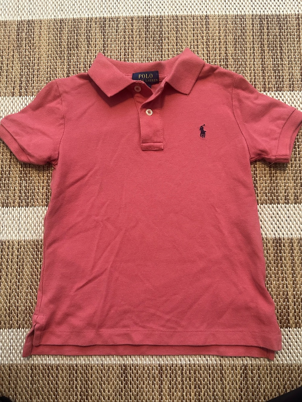 Polo by Ralph Lauren Kids Coral Polo Shirt with Navy Pony